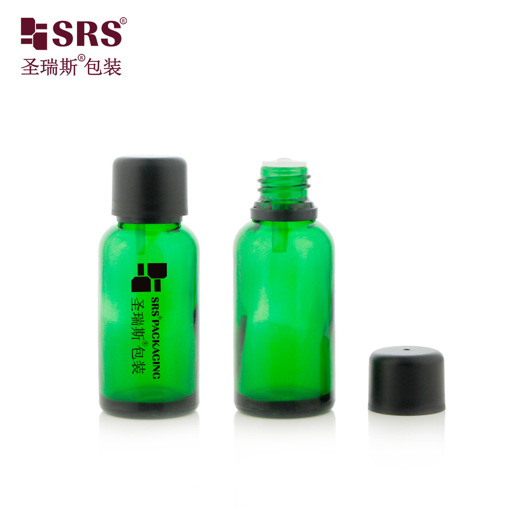 10ml 15ml 20ml 30ml 绿色防盗防拧开压旋盖 身心舒缓 按摩精油瓶