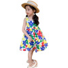 Summer skirt, cute sleevless dress, flowered, for 3-8 years old