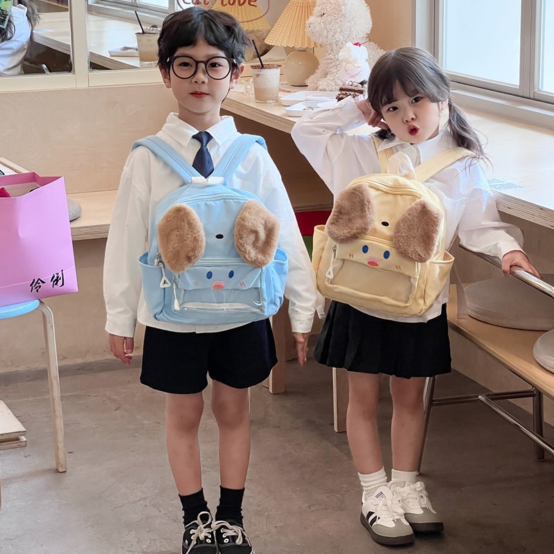 Jardín de infantes bebé mochila pequeña caricatura lindo cachorro mochila para niños y niñas nueva ventana transparente mochila para niños