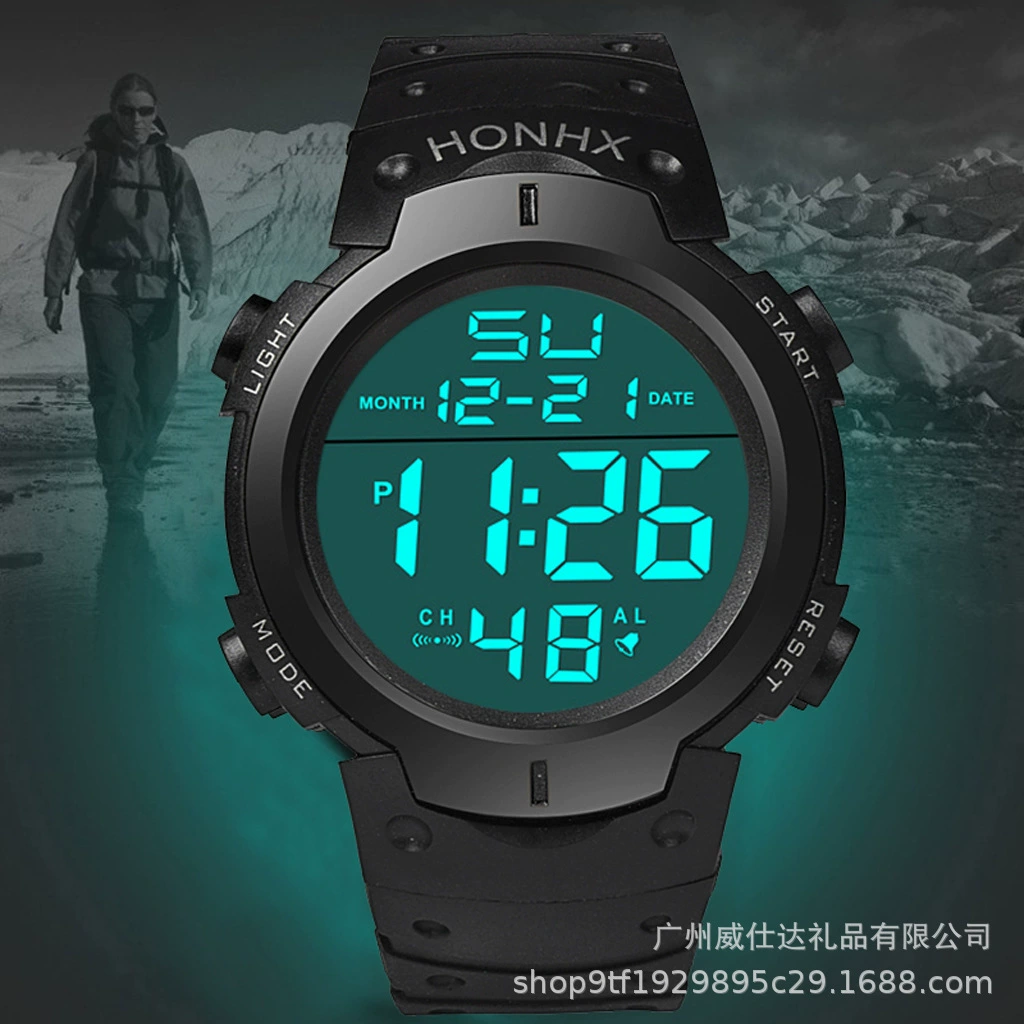 Производители, Оптовая Внешняя торговля, спортивные электронные часы с большим циферблатом, многофункциональные мужские водонепроницаемые светящиеся студенческие часы