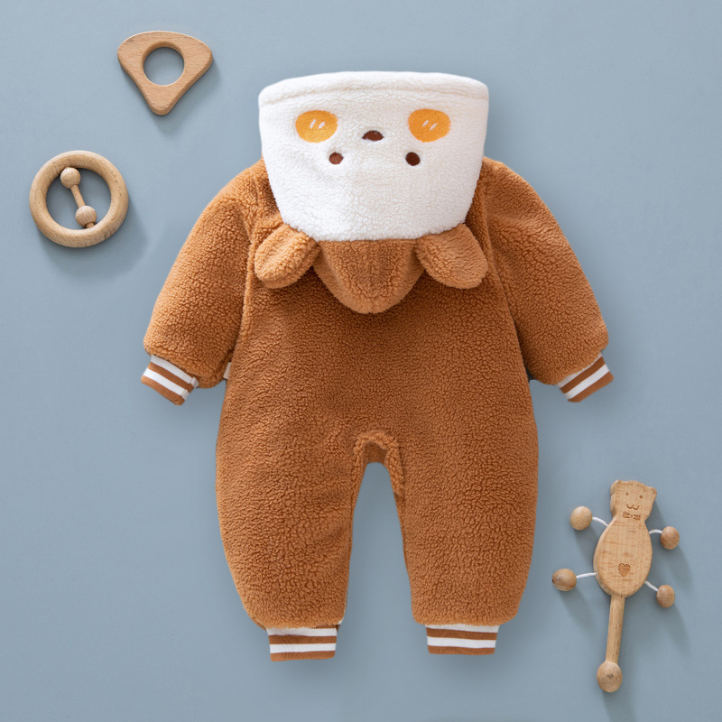 Ropa de invierno para bebés mameluco engrosado recién nacido mono con forro polar cálido masculino y femenino bebé mameluco Otoño e Invierno ropa