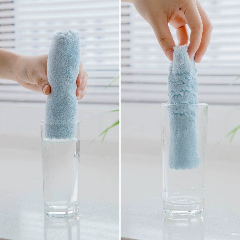 Dish cloth kitchen supplies coral fleece rag household cleaning absorbent not easy to lint dish towel kitchen rag