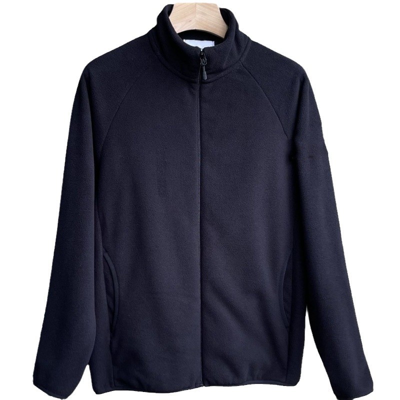 24SS lana polar cremallera cálida chaqueta de manga larga chaqueta de pelusa de manga larga