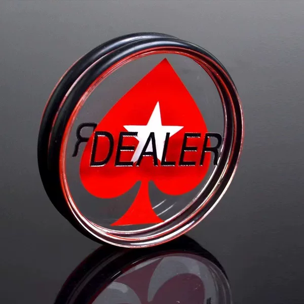 Acrylic Zhuang code double-sided Texas poker chip size rubber ring transparent black and white plastic Zhuang Xian electronic DEALER