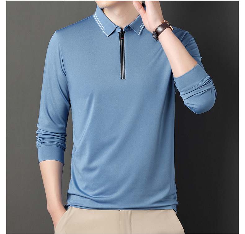 Herren Polohemd Mit Halbem Reißverschluss, Minimalistisch_voghion.com