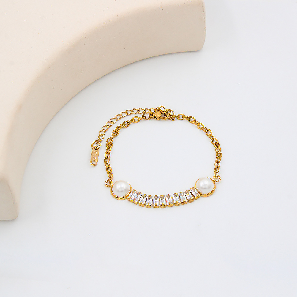 Glam Geometric Stainless Steel Titanium Steel Plating Artificial Pearls Zircon Necklace_colorza_6