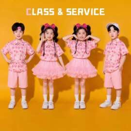 六一儿童啦啦队演出服小学生衬衫舞蹈幼儿园合唱表演港风套装服装