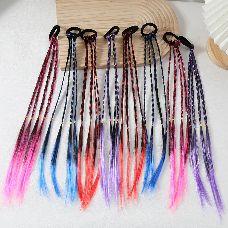 Children's Colorful Braided Hair Ties, Ponytail Dreadlocks, Hair Ropes for Girls, Styling Performance Braided Hair Ropes, Hair Accessories