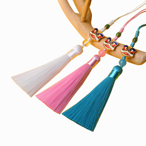 Runsu tassel new national trend 8cm lion awakening tassel tassel car hanging bookmark sachet Hanfu pendant jewelry accessories
