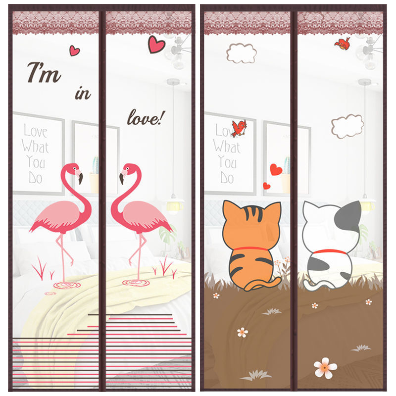 New Summer Velcro Mosquito Curtain Home Bedroom Hanging Curtain Mosquito Net Partition Curtain Window Screen Mesh Curtain Non-Punch