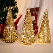 LED玻璃圣诞树圣诞装饰圣诞家用桌面摆件发光小夜灯ins布置圣诞礼