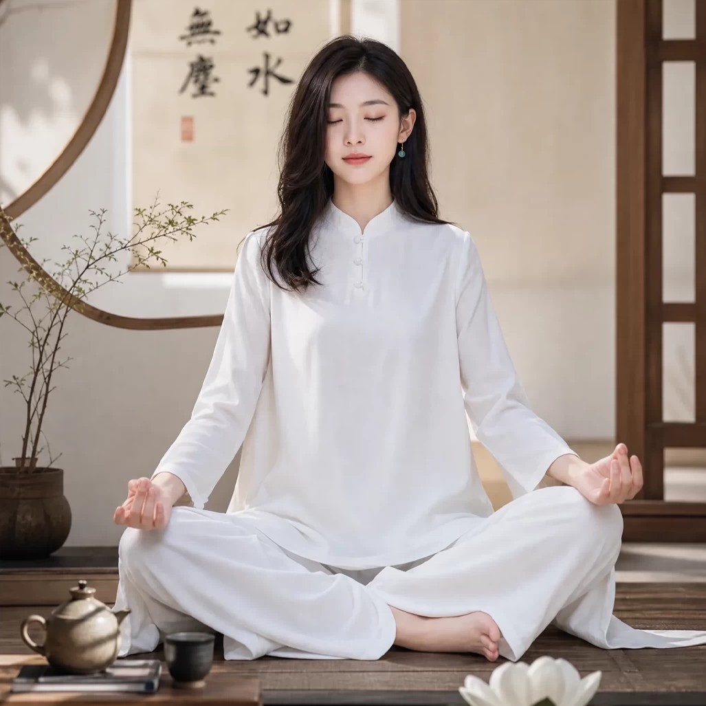 新中式禅意佛系女装打坐居士服疗愈禅服太乙游龙拳太极服女款套装