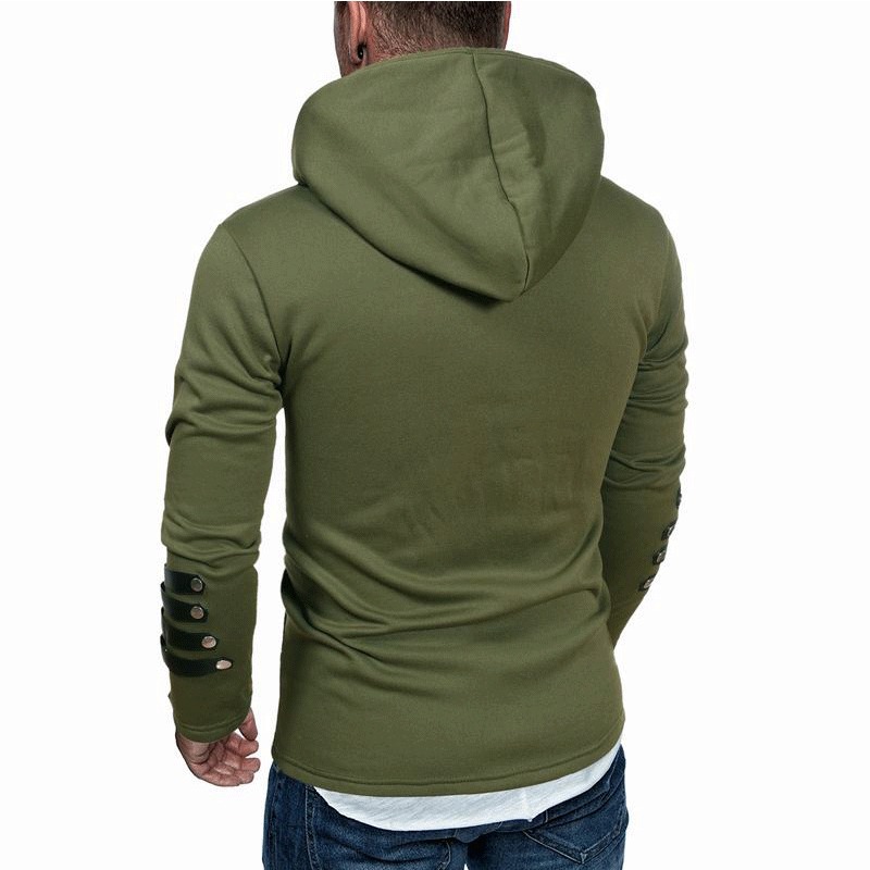 Men's Clothing autumn and winter hooded men's leather casual personality fashion sweatshirt splicing jacket men's ready stock_voghion.com