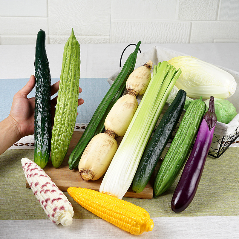 擬似擬似偽果物野菜ソフトサイズ苦いキュウリ青瓜ナスモデルキッチン装飾家庭置物おもちゃ|undefined