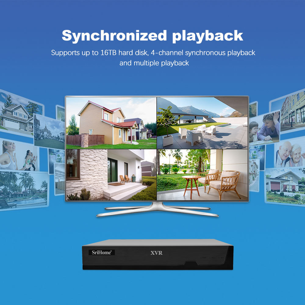 Srihome 4 kanallı 1080p HD analog DVR kameraset
