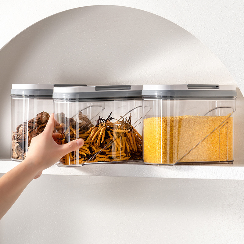 食品グレードの密封瓶穀物保存箱キッチン防湿茶デンプン小麦粉保存瓶保存瓶|undefined