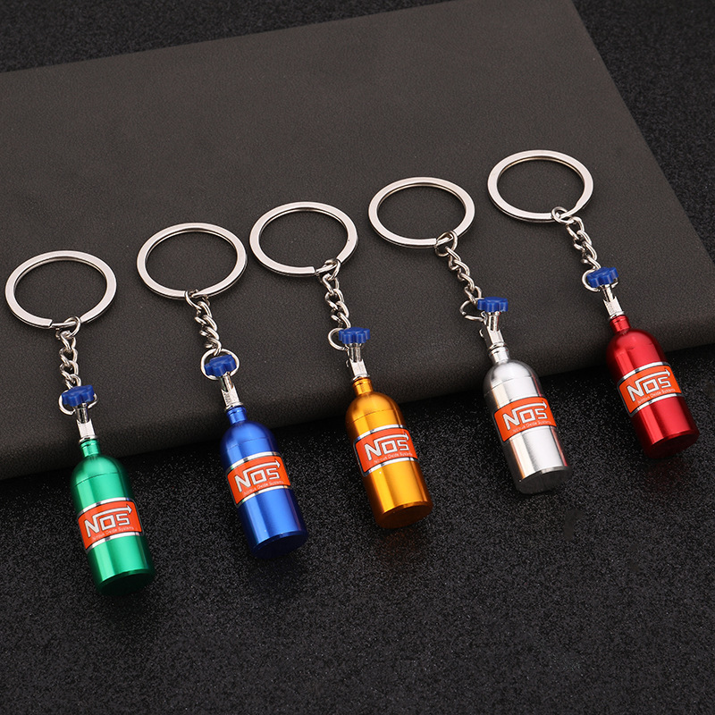 Cross-Border Wholesale Modified Car Keychains, Modified Car Nos Nitrogen Bottle Keychain, Decorative Gas Bottle Keychain
