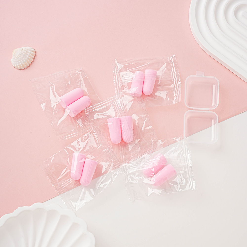 "Clear" bag earplugs - pink