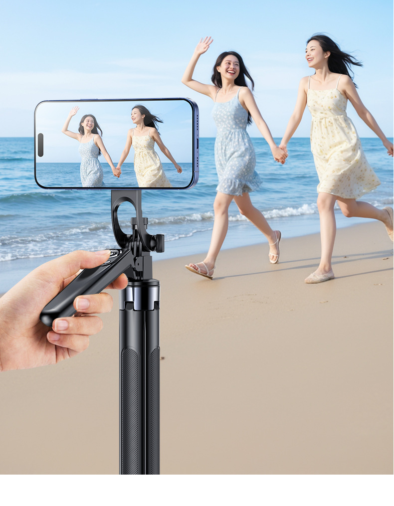2026 yeni model manyetik selfie çubuğu, çekim ve fotoğraf çekimi için, dört ayaklı tripodlu telefon standı, titreşim önleyici, uzatılabilir, Bluetooth özellikli.