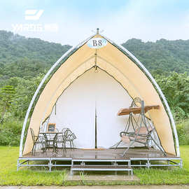 户外露营民宿帐篷房子遮风挡雨轻奢风格弧形星空房帆船帐篷式酒店
