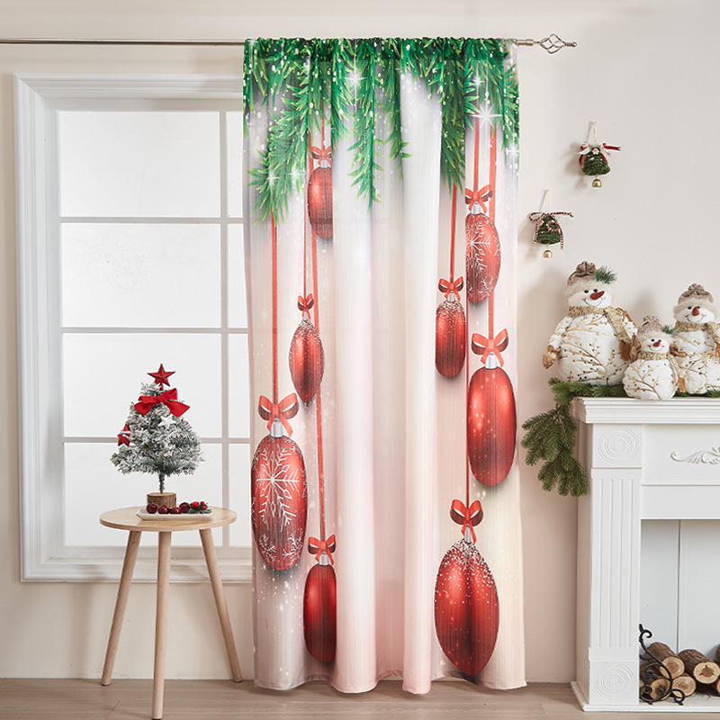 新しいアメリカのクリスマスのカーテンのクリスマスのテーマのプリントの布の遮光の長方形の美化の装飾の布の芸の完成品のカーテン|undefined