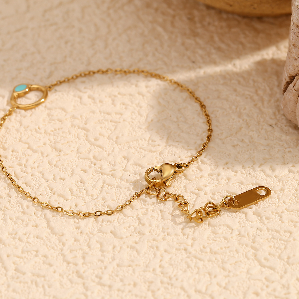 Dripping Oil Circle Symbol Stainless Steel Bracelet