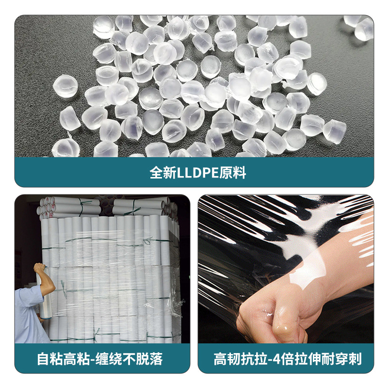 Película estirable, película de embalaje transparente, película circundante automucosa para uso industrial, película estirable para bandeja, gran cantidad de película de embalaje de plástico al por mayor