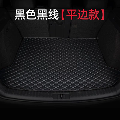New high-edge waterproof trunk mat, specialized for 26 car models, interior modification accessories, full-coverage trunk mat (Trunk Mat) - flat-edge-styleblack-with-black-stitching-default-item