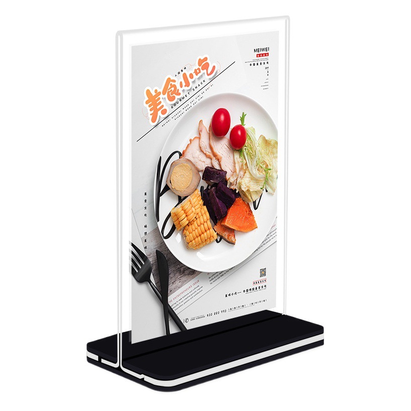 Anti-fall A4 acrylic table card HD display table card menu price sign table number wine card double-sided scan code card
