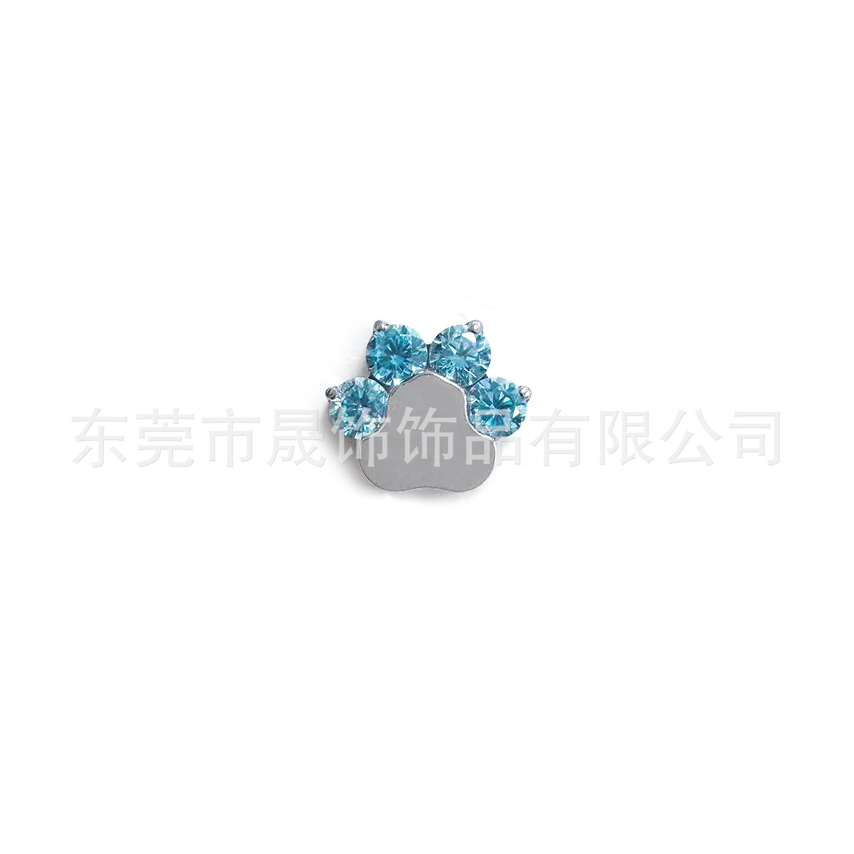 F136 Titanium Alloy Cat Paw Studded Cubic Zirconia Ear Stud G23 Internal Thread Labret Stud Helix Cartilage Stud Piercing Jewelry Cat Paw Zirconia