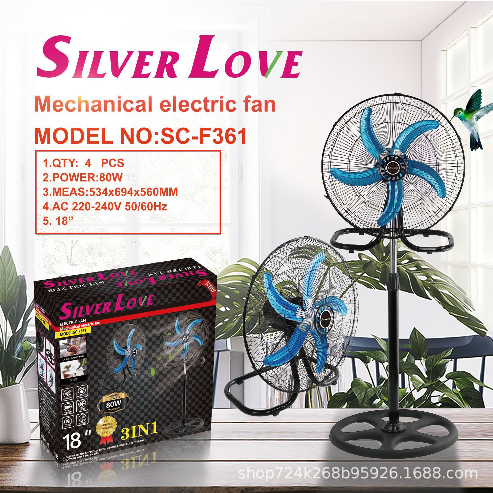 Exportación de comercio exterior 18 pulgadas 3 en 1 gran viento vertical circular sacude cabeza tierra silenciosa ahorro de energía 2025 nuevo ventilador eléctrico