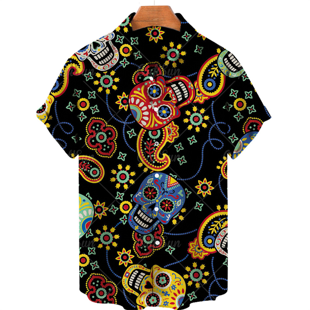 Men's Ditsy Floral Blouse Men's Clothing display picture 5