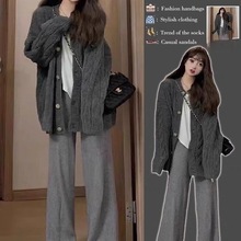 秋装年新款秋冬慵懒加厚外套早秋上衣冬季穿搭针织开衫毛衣女