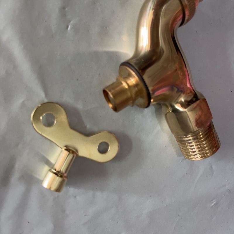 Copper natural color key-equipped washing machine faucet with quick-boiling nozzle wall-mounted washing machine faucet manufacturer wholesale full figure