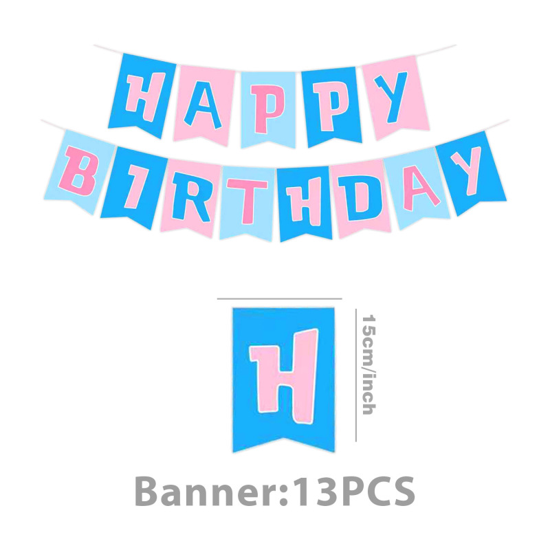 跨境蓝色动漫卡通人物擦边史迪仔生日派对装饰用品周岁礼布置道具|undefined
