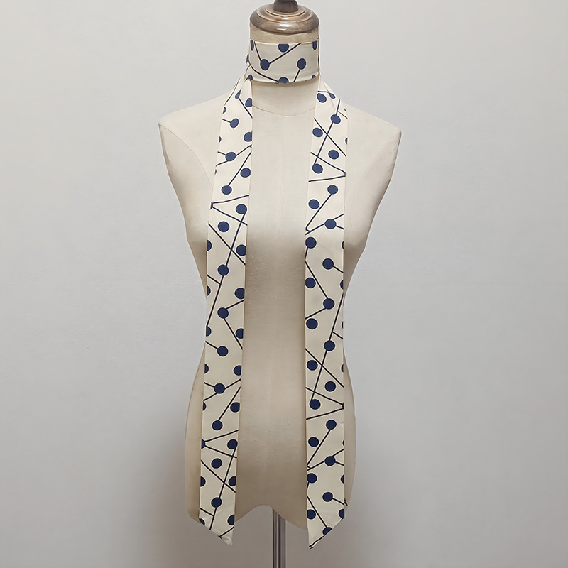 韓国版の細い細い長さの小さいスカーフの女性はバッグの取っ手を縛って春夏の秋のシフォンのプリントの小さいスカーフのマフラーを持ちます。|undefined