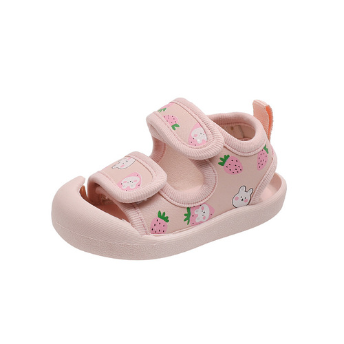 Baby girl sandals summer 0-1-2 years old 3 children princess shoes cartoon Baotou infant shoes soft sole toddler shoes