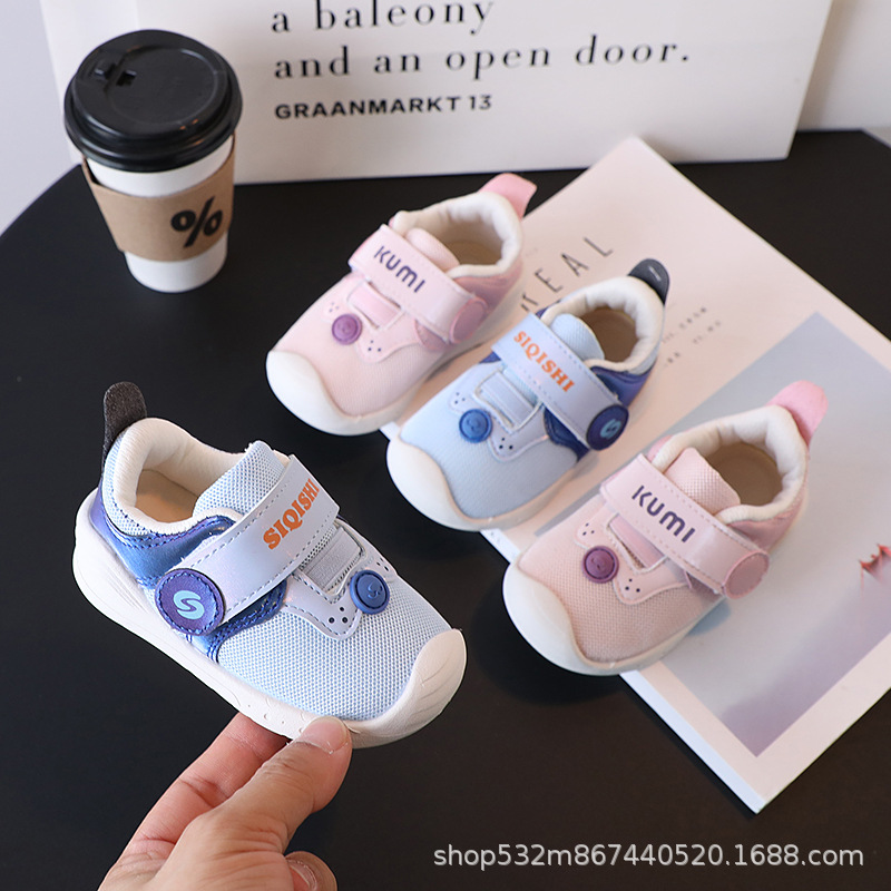 Girls' toddler shoes Spring and Autumn Walking shoes infant soft bottom non-slip breathable mesh boys' functional shoes Female 1 year old 0