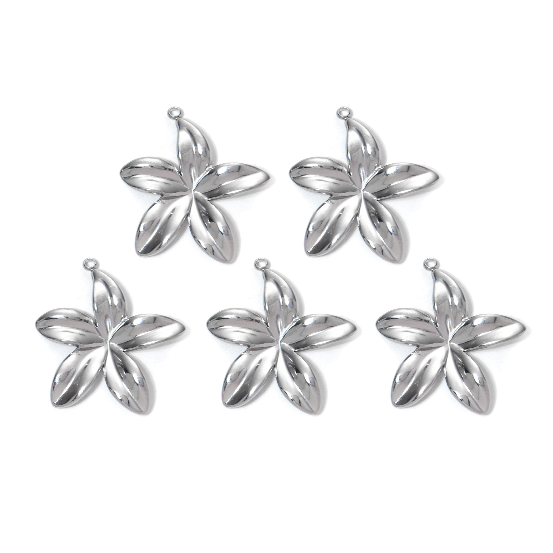 All Seasons Season Plating Design 5 PCS/Package 304 Stainless Steel Flower Pendant