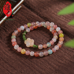 Natural Colored Salt Source Agate Multi-Treasure Bracelet Multi-Circle Bracelet for Women Simple High-End Hand Jewelry Gift for Women Manufacturer Wholesale