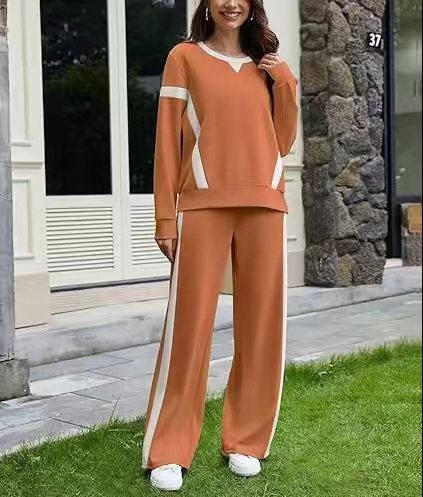 秋冬女式新款欧美休闲宽松时尚运动服舒适两件套装|undefined