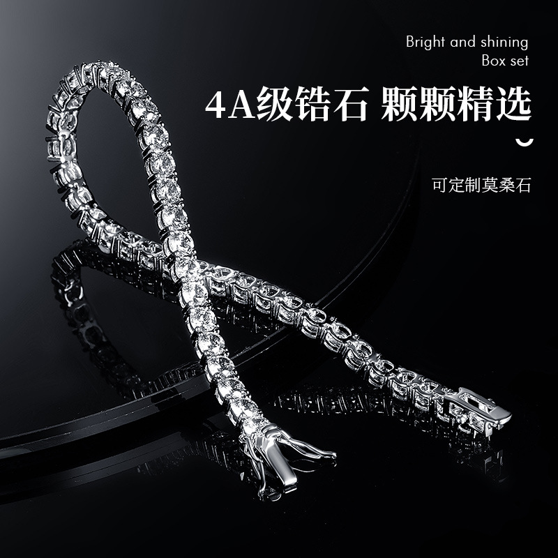 Clásico 18K oro galvanizado ZIRCON de alta calidad pulsera de tenis completo diamante personalidad Moda europea y americana hip hop estilo nuevo