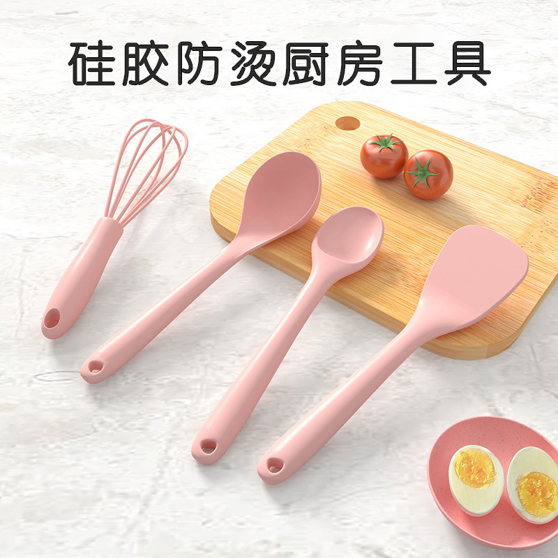 Mini silicone spatula, non-stick, heat-resistant, baby food cooker, spatula, soup ladle, food tongs, egg beater, kitchen utensils