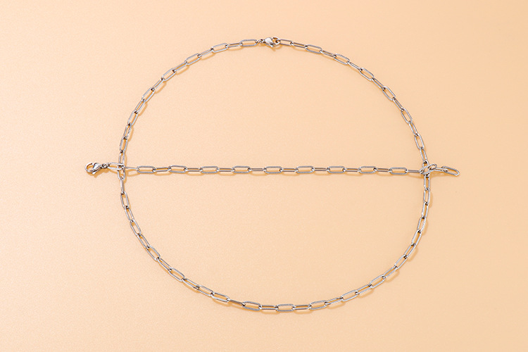 new fashion simple thick chain paper clip chain bracelet set wholesale nihaojewelry