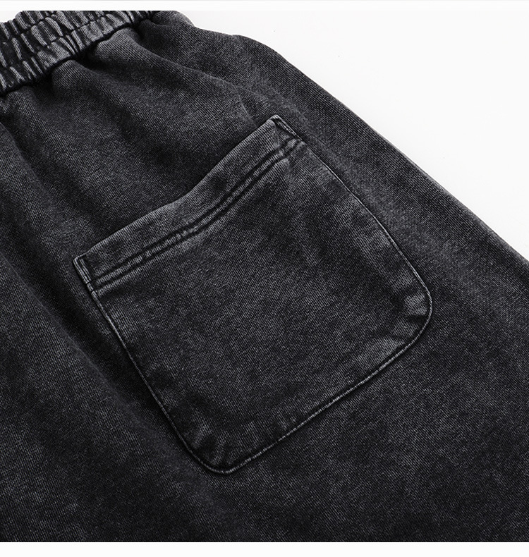 Benutzerdefiniertes LOGO Herren Baumwoll-Sprühfärbung Waschbare Leichte Gebürstete Kurzarm-Shorts Paar-Set – Detail 19