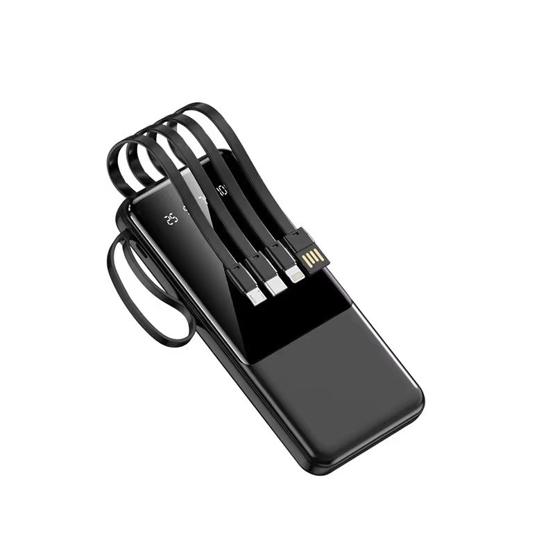 Pantalla digital de carga rápida con soporte de teléfono móvil de cable de cuatro hilos portátil al aire libre de alta capacidad de alimentación móvil de carga rápida cuerda de suspensión