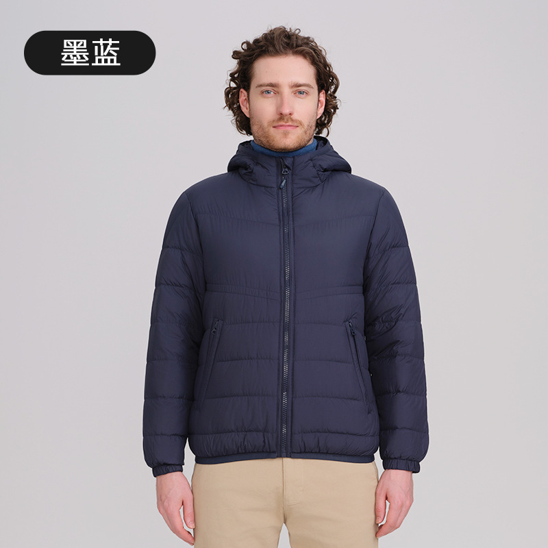 2025年秋冬メンズフード付き軽量ダウンジャケットメンズコート大きいサイズメンズ衣料品メーカー卸売軽量