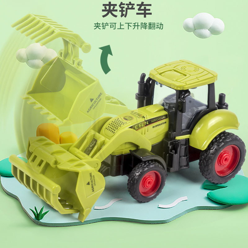 modelo de tractor de simulación infantil juguete cosechador de trigo de agricultores inercia resistente a la caída combinación vehículo de transporte agrícola