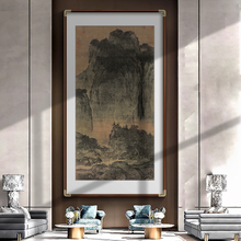 范宽溪山行旅图玄关装饰画入户正对门走廊过道挂画新中式山水壁画