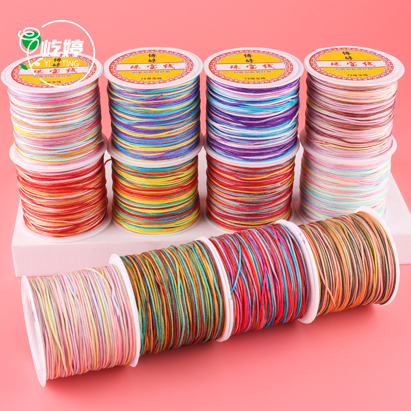 boting duan dyed color jade thread 30 m colorful braided rope diy gradient braided rope jewelry thread beaded wire bracelet braid rope